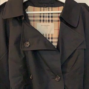 Burberry men’s navy blue trench coat